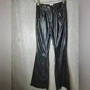 Princess Polly faux leather bell bottoms pants. Size 0